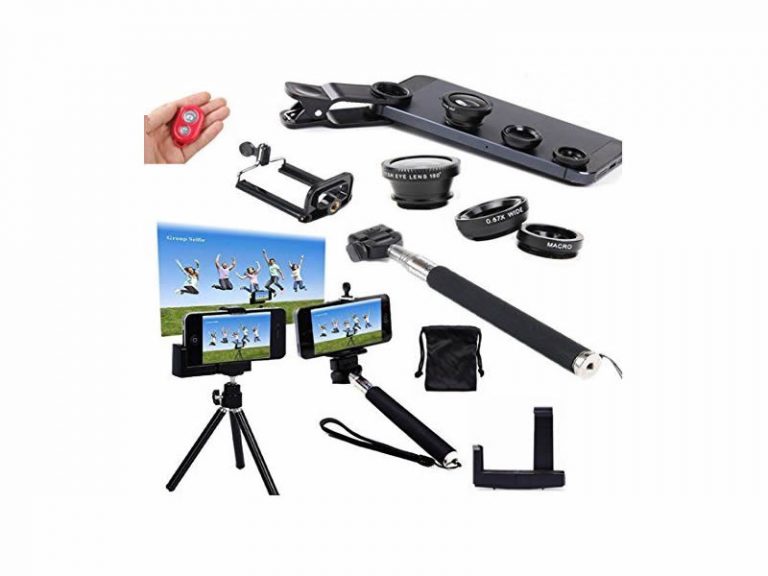 Afaith 6 in 1 kit bluetooth remote camera shutter release control Extedable suf+potrait telescope